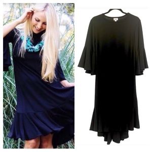 NWT LuLaRoe Solid Black Maurine Dress, L